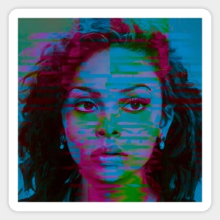 Outstanding - Neon Portrait Glitch Art Sticker